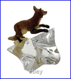 Border Fine Art Sculpture Fox on a crystal base. Collection c. 1986