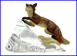 Border Fine Art Sculpture Fox on a crystal base. Collection c. 1986