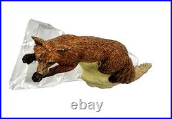 Border Fine Art Sculpture Fox on a crystal base. Collection c. 1986