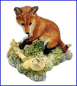 Border Fine Art Sculpture Two Fox Figurine Hand Made in Scotland c. 1986 Border Fine Art Sculpture Two Fox Figurine Hand Made in Scotland c. 1986
