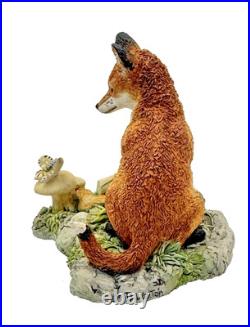Border Fine Art Sculpture Two Fox Figurine Hand Made in Scotland c. 1986 Border Fine Art Sculpture Two Fox Figurine Hand Made in Scotland c. 1986