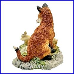 Border Fine Art Sculpture Two Fox Figurine Hand Made in Scotland c. 1986 Border Fine Art Sculpture Two Fox Figurine Hand Made in Scotland c. 1986