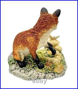 Border Fine Art Sculpture Two Fox Figurine Hand Made in Scotland c. 1986 Border Fine Art Sculpture Two Fox Figurine Hand Made in Scotland c. 1986