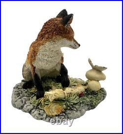 Border Fine Art Sculpture Two Fox Figurine Hand Made in Scotland c. 1986 Border Fine Art Sculpture Two Fox Figurine Hand Made in Scotland c. 1986