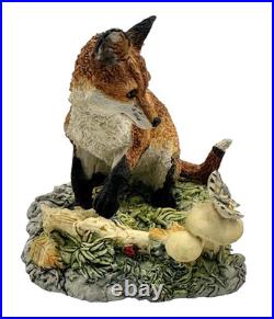 Border Fine Art Sculpture Two Fox Figurine Hand Made in Scotland c. 1986 Border Fine Art Sculpture Two Fox Figurine Hand Made in Scotland c. 1986