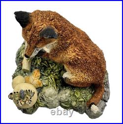 Border Fine Art Sculpture Two Fox Figurine Hand Made in Scotland c. 1986 Border Fine Art Sculpture Two Fox Figurine Hand Made in Scotland c. 1986