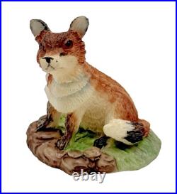 Border Fine Art Sculpture Two Fox Figurine Hand Made in Scotland c. 1986 Border Fine Art Sculpture Two Fox Figurine Hand Made in Scotland c. 1986