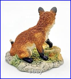 Border Fine Art Sculpture Two Fox Figurine Hand Made in Scotland c. 1986 Border Fine Art Sculpture Two Fox Figurine Hand Made in Scotland c. 1986