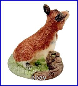 Border Fine Art Sculpture Two Fox Figurine Hand Made in Scotland c. 1986 Border Fine Art Sculpture Two Fox Figurine Hand Made in Scotland c. 1986