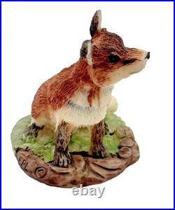 Border Fine Art Sculpture Two Fox Figurine Hand Made in Scotland c. 1986 Border Fine Art Sculpture Two Fox Figurine Hand Made in Scotland c. 1986