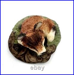 Border Fine Art Sculpture Two Fox Figurine Hand Made in Scotland c. 1986 Border Fine Art Sculpture Two Fox Figurine Hand Made in Scotland c. 1986