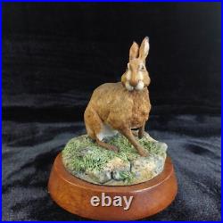 Border Fine Arts 1978 Ayres Hare Figurine Hand Made Scotland Wood Base 6in Border Fine Arts 1978 Ayres Hare Figurine Hand Made Scotland Wood Base 6in