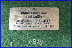 Border Fine Arts 1982 Ayres 104 Black Faced Ewe And Collie Signed & Label