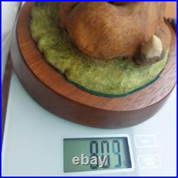 Border Fine Arts 1986 Hayton Foxes Figurine Hand Made Scotland Wood Base 5in