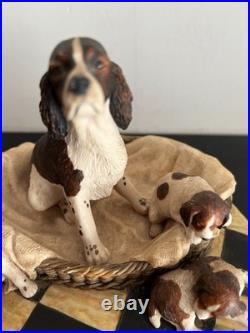 Border Fine Arts(205A)Springer Spaniel and Pups (Liver/White) Ray Ayres 1989
