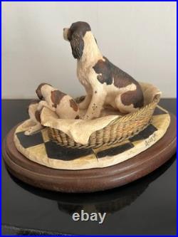 Border Fine Arts(205A)Springer Spaniel and Pups (Liver/White) Ray Ayres 1989