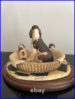 Border Fine Arts(205A)Springer Spaniel and Pups (Liver/White) Ray Ayres 1989