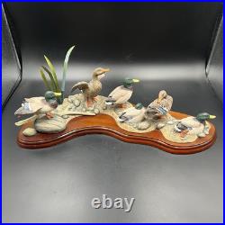 Border Fine Arts A1872 Sunny Afternoon Mallards Figure Wooden Base 2002 RARE VGC