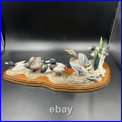 Border Fine Arts A1872 Sunny Afternoon Mallards Figure Wooden Base 2002 RARE VGC