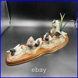 Border Fine Arts A1872 Sunny Afternoon Mallards Figure Wooden Base 2002 RARE VGC