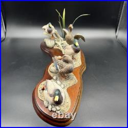Border Fine Arts A1872 Sunny Afternoon Mallards Figure Wooden Base 2002 RARE VGC