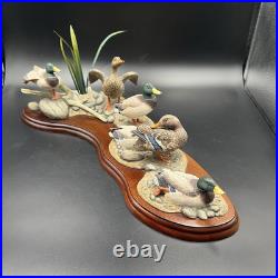 Border Fine Arts A1872 Sunny Afternoon Mallards Figure Wooden Base 2002 RARE VGC