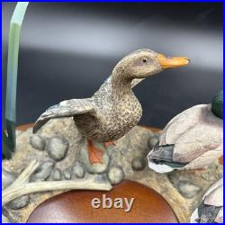 Border Fine Arts A1872 Sunny Afternoon Mallards Figure Wooden Base 2002 RARE VGC