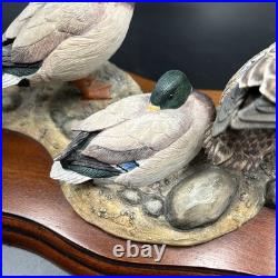 Border Fine Arts A1872 Sunny Afternoon Mallards Figure Wooden Base 2002 RARE VGC