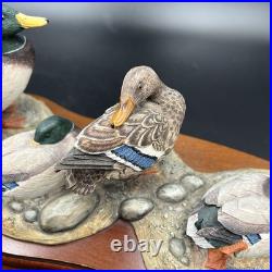 Border Fine Arts A1872 Sunny Afternoon Mallards Figure Wooden Base 2002 RARE VGC