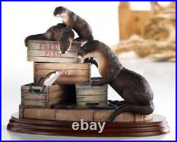 Border Fine Arts A8787 On the Quayside Otter Family