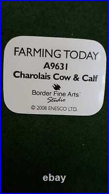 Border Fine Arts A9631 Charolais Cow & Calf