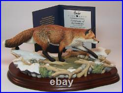 Border Fine Arts B0225 Ltd Ed Fox Figurine Keeping His Feet Dry c1995 + Cert VGC