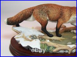 Border Fine Arts B0225 Ltd Ed Fox Figurine Keeping His Feet Dry c1995 + Cert VGC