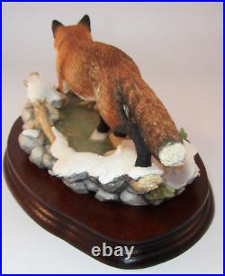 Border Fine Arts B0225 Ltd Ed Fox Figurine Keeping His Feet Dry c1995 + Cert VGC