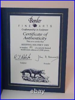 Border Fine Arts B0225 Ltd Ed Fox Figurine Keeping His Feet Dry c1995 + Cert VGC