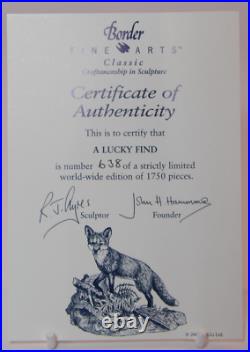 Border Fine Arts B0703 Ltd Ed Fox Figurine A Lucky Find c2000 + Cert VGC Border Fine Arts B0703 Ltd Ed Fox Figurine A Lucky Find c2000 + Cert VGC