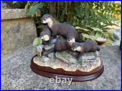 Border Fine Arts B0795 Otter Family Ltd Ed 95/1750 Ray Ayres Mint Condition Rare