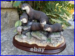 Border Fine Arts B0795 Otter Family Ltd Ed 95/1750 Ray Ayres Mint Condition Rare