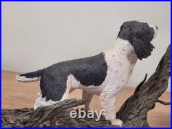 Border Fine Arts B1180 Ltd Edition Flushed Black And White Spaniel with Mallard
