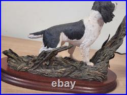 Border Fine Arts B1180 Ltd Edition Flushed Black And White Spaniel with Mallard