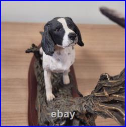 Border Fine Arts B1180 Ltd Edition Flushed Black And White Spaniel with Mallard