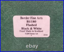 Border Fine Arts B1180 Ltd Edition Flushed Black And White Spaniel with Mallard