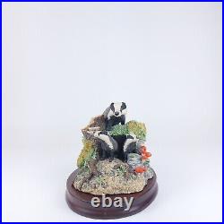 Border Fine Arts Badgers Figurine 1991 Handmade, Signed by David Walton