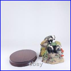 Border Fine Arts Badgers Figurine 1991 Handmade, Signed by David Walton