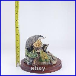 Border Fine Arts Badgers Figurine 1991 Handmade, Signed by David Walton