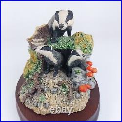 Border Fine Arts Badgers Figurine 1991 Handmade, Signed by David Walton