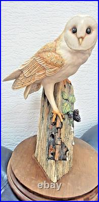 Border Fine Arts Barn Owl Sculpture RB15 Handmade in Scotland 1990