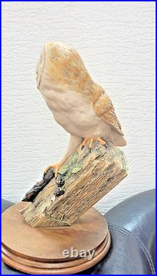 Border Fine Arts Barn Owl Sculpture RB15 Handmade in Scotland 1990