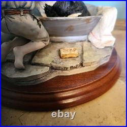 Border Fine Arts Bath Time B0086 Boy bathing his Border Collie Dog 6 by 5 1/2