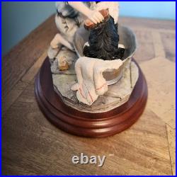 Border Fine Arts Bath Time B0086 Boy bathing his Border Collie Dog 6 by 5 1/2